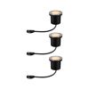 Drei Plug & Shine LED-Bodenstrahler nebeneinander