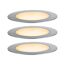 Drei runde LED-Einbauleuchten