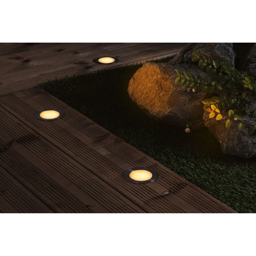 Bodeneinbauleuchte 'Plug & Shine Floor Basisset' 3 x 2 W insektenfreundlich silber