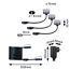 Drei LED-Einbauleuchten mit Kabel und Stecker