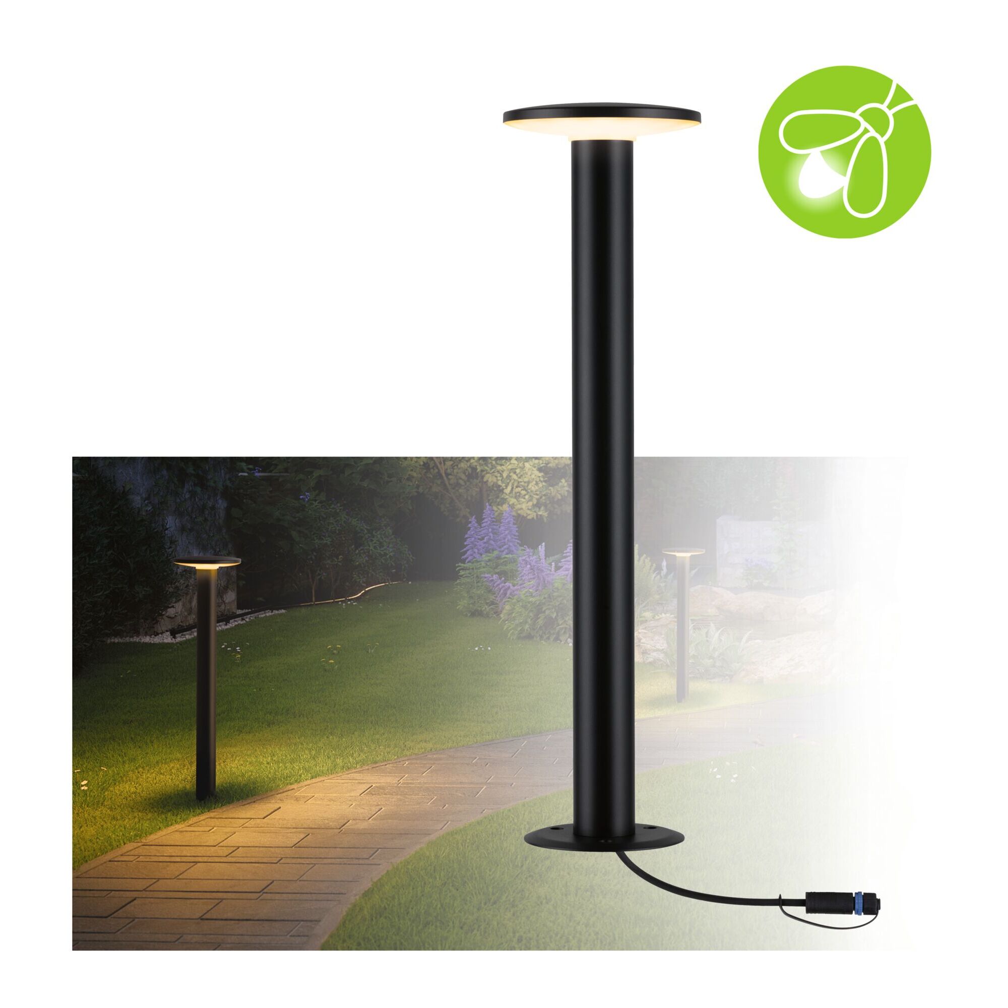 Insektenfreundliche Pollerleuchte Plug & Shine Plate