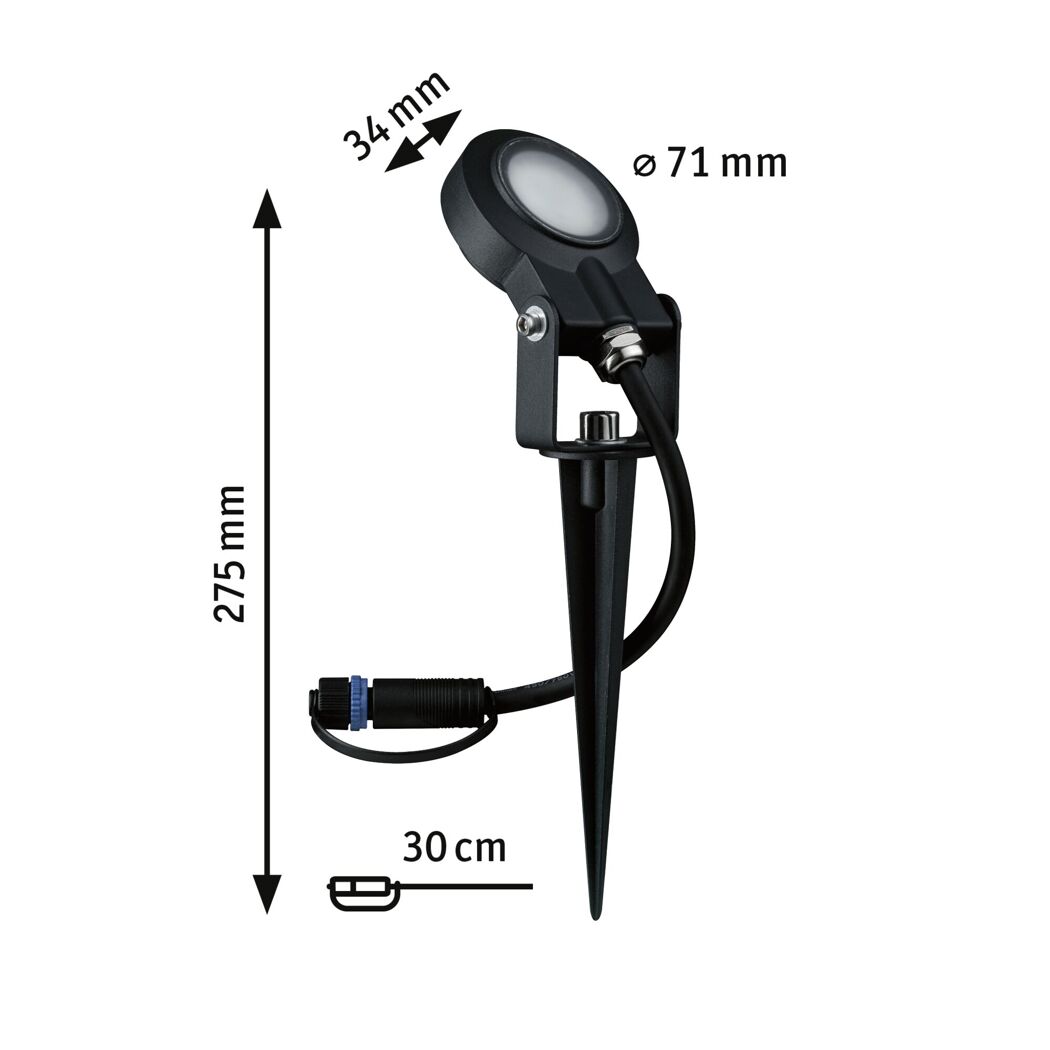 Außenstrahler 'Plug & Shine' 280 lm warmweiß IP 67 Ø 5,2 x 29 cm