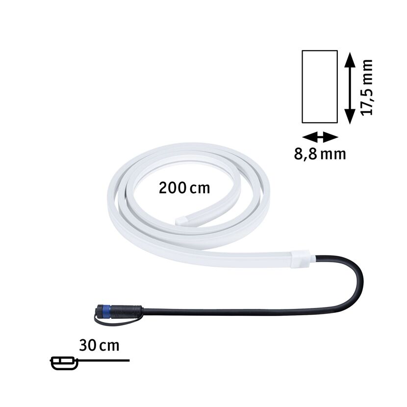 Plug & Shine Stripe Smooth, 2 m Länge, Weiß