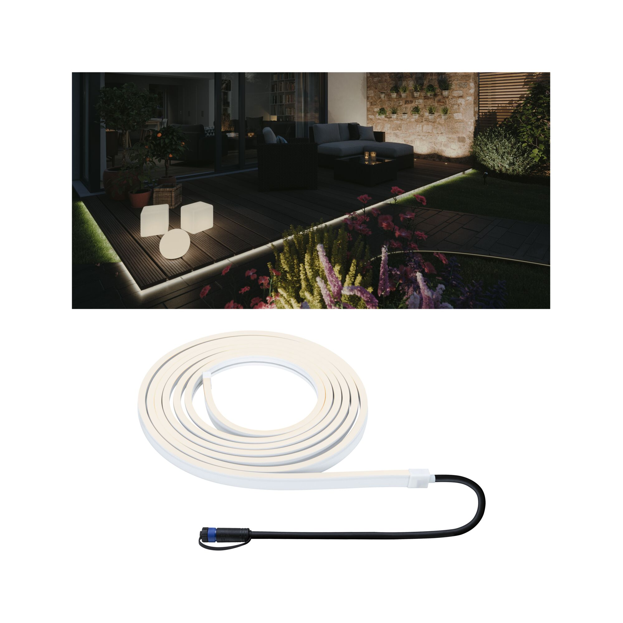 Outdoor LED-Strip 'Plug & Shine Smooth Warmweiß' 5 m 11 W weiß + product picture