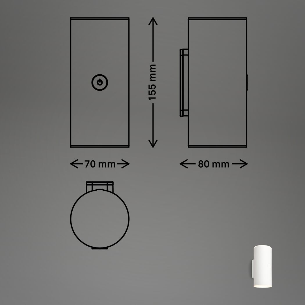 LED-Außenwandleuchte 'Lima' 700 lm warmweiß IP 44 7 x 15,5 x 8 cm