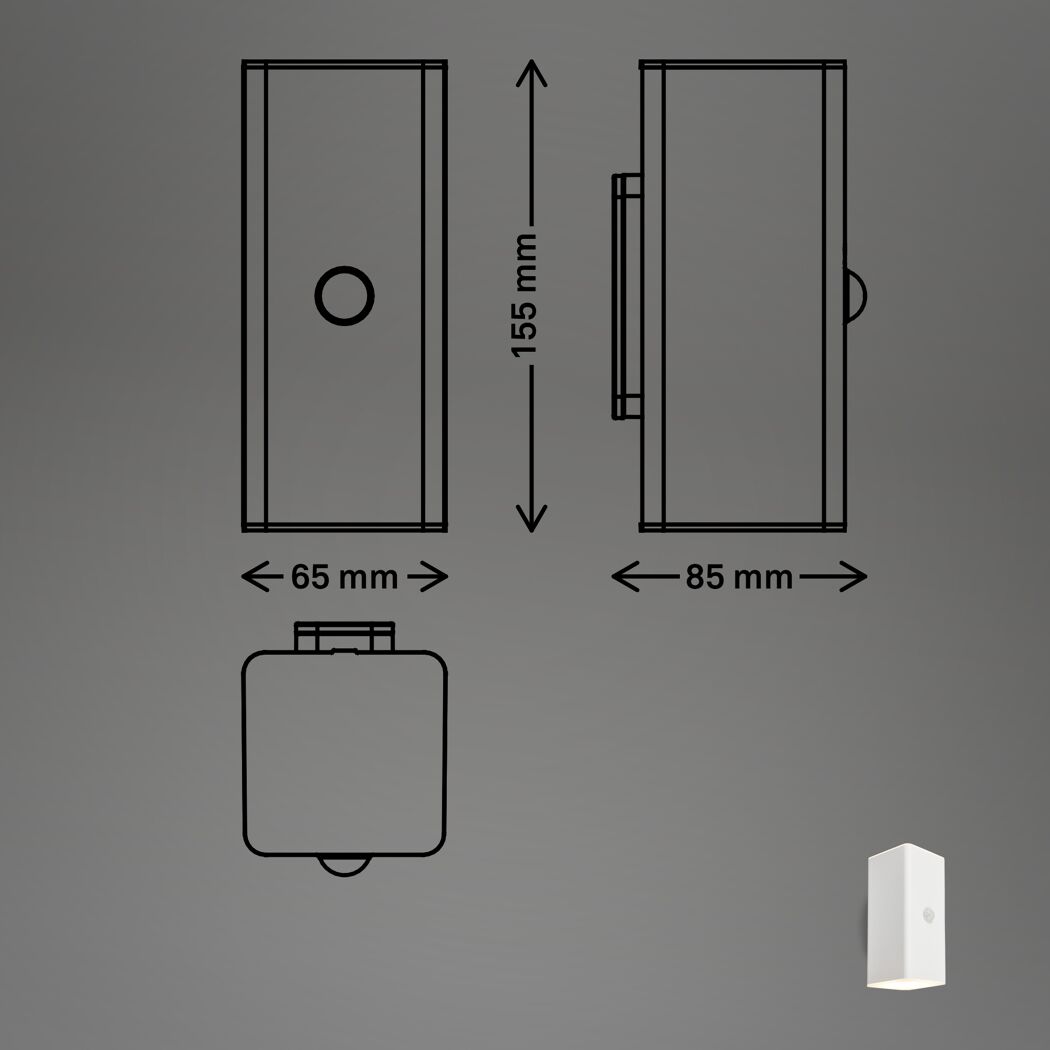 LED-Außenwandleuchte 'Kona' mit Bewegungssensor 700 lm warmweiß IP 44 6,5 x 15,5 x 8,5 cm