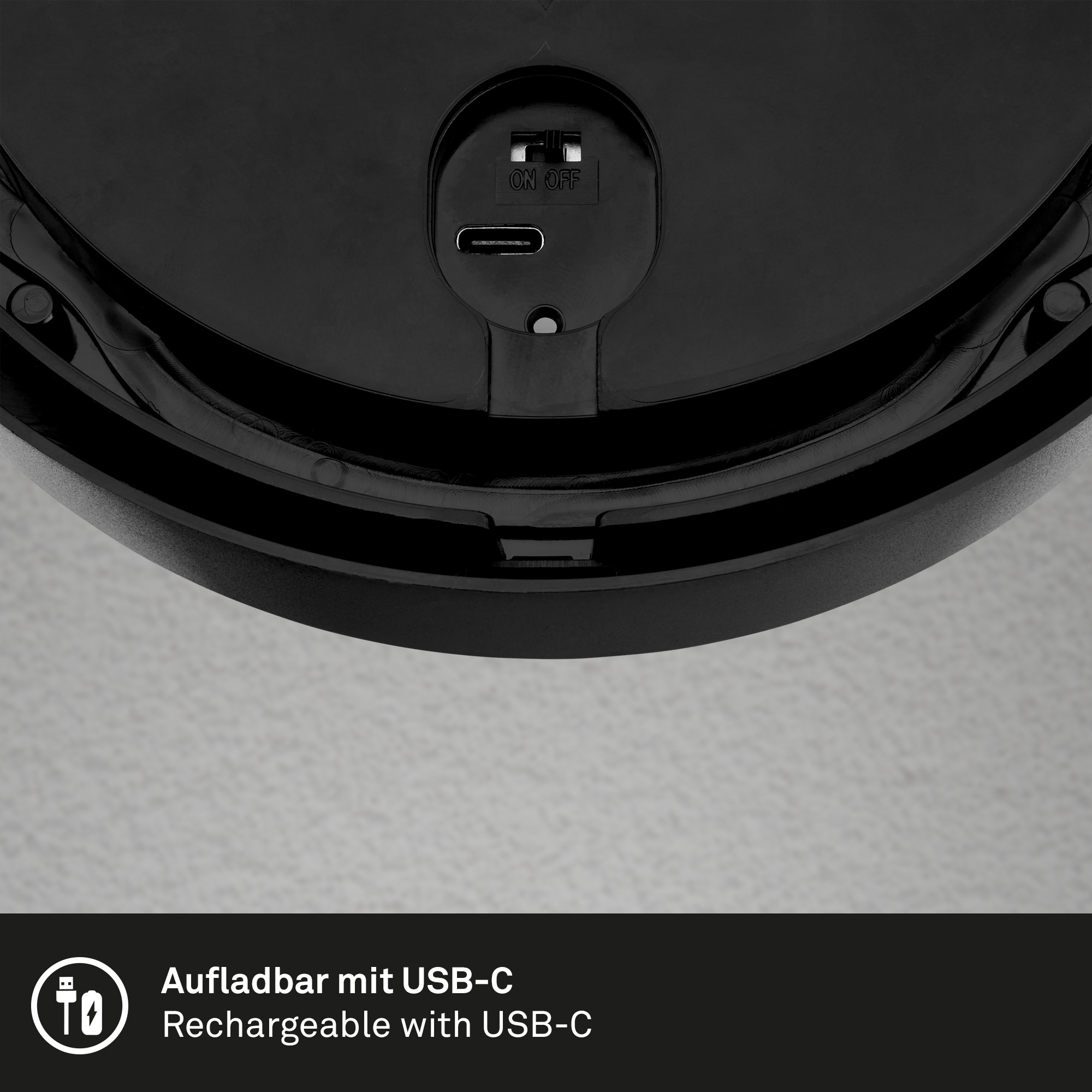 Akku-LED-Außenwandleuchte 'Puni' mattschwarz Ø 17 x 7 cm