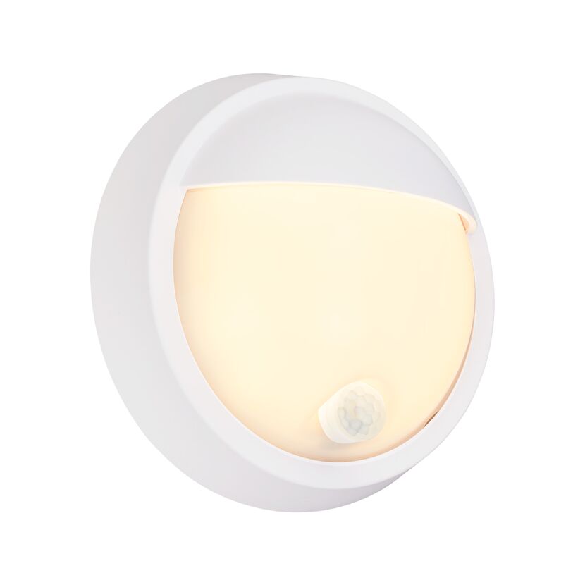 Akku-LED-Außenwandleuchte 'Puni' mattweiß Ø 17 x 7 cm