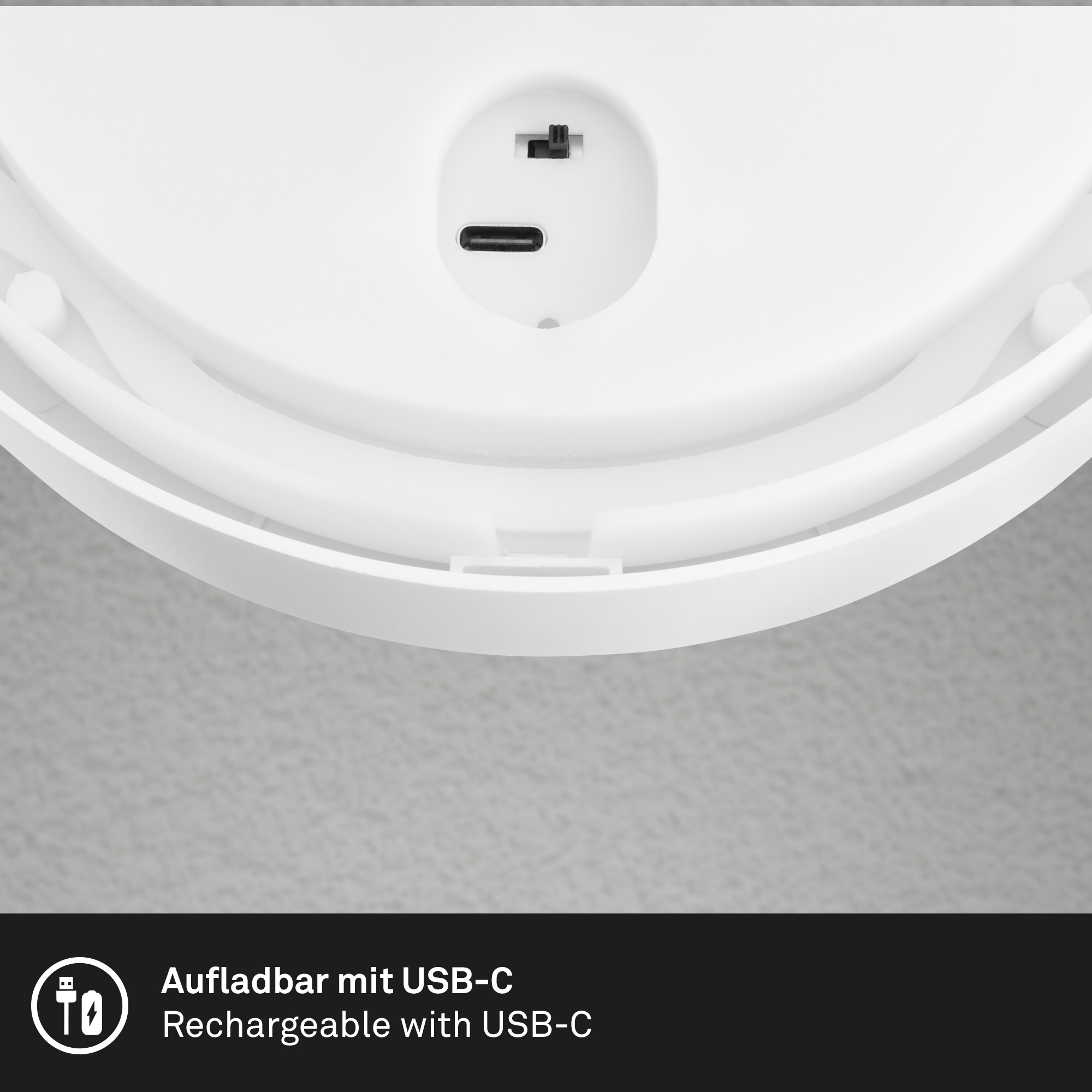 Akku-LED-Außenwandleuchte 'Puni' mattweiß Ø 17 x 7 cm