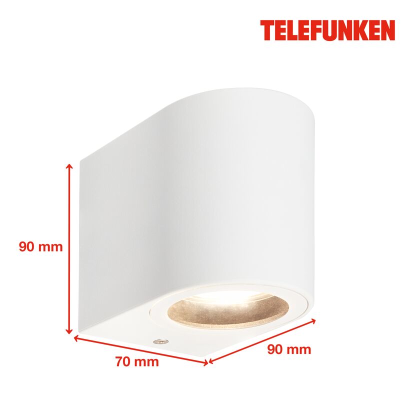 Außenwandleuchte mattweiß 7 x 9 x 8 cm