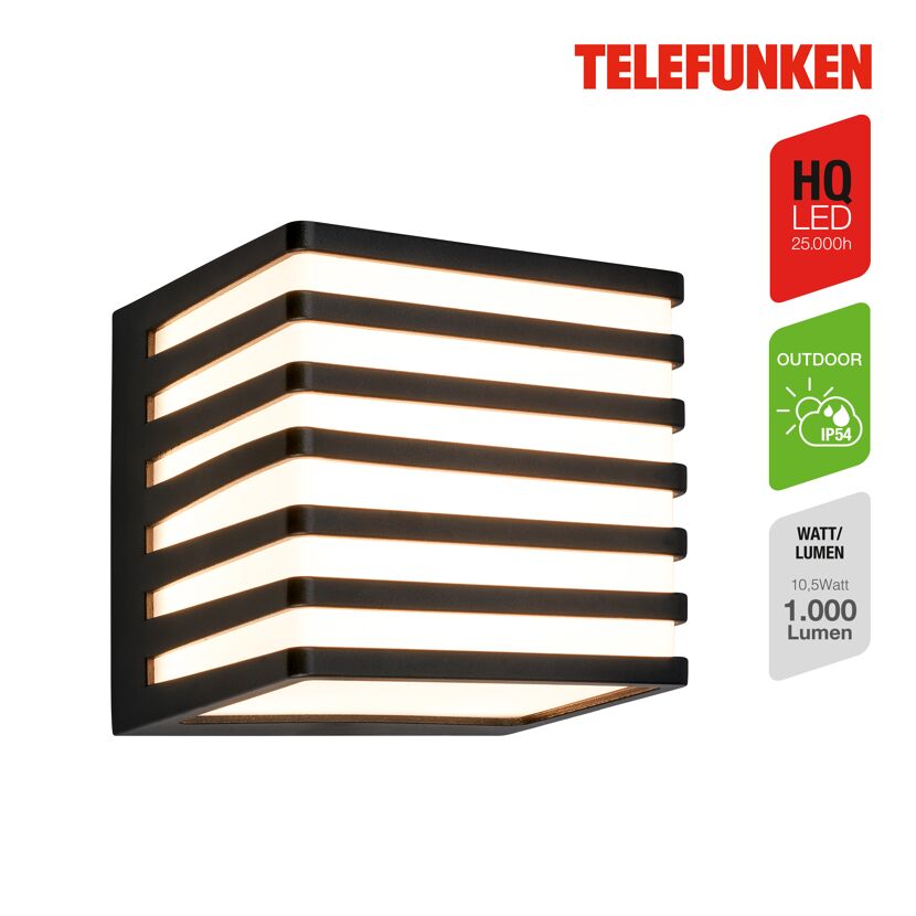 LED-Außenwandleuchte schwarz 11 x 11 x 11 cm