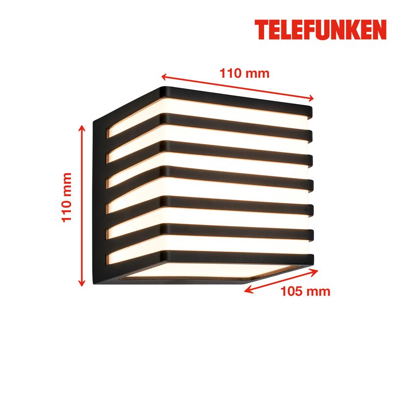LED-Außenwandleuchte schwarz 11 x 11 x 11 cm