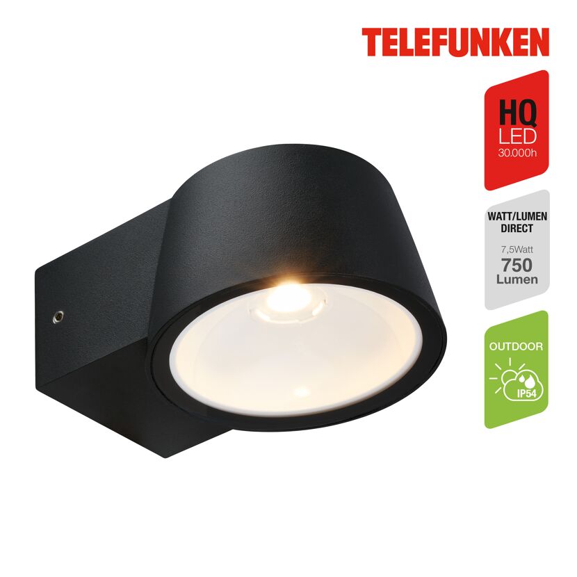LED-Außenwandleuchte schwarz 13 x 5,5 x 9,5 cm