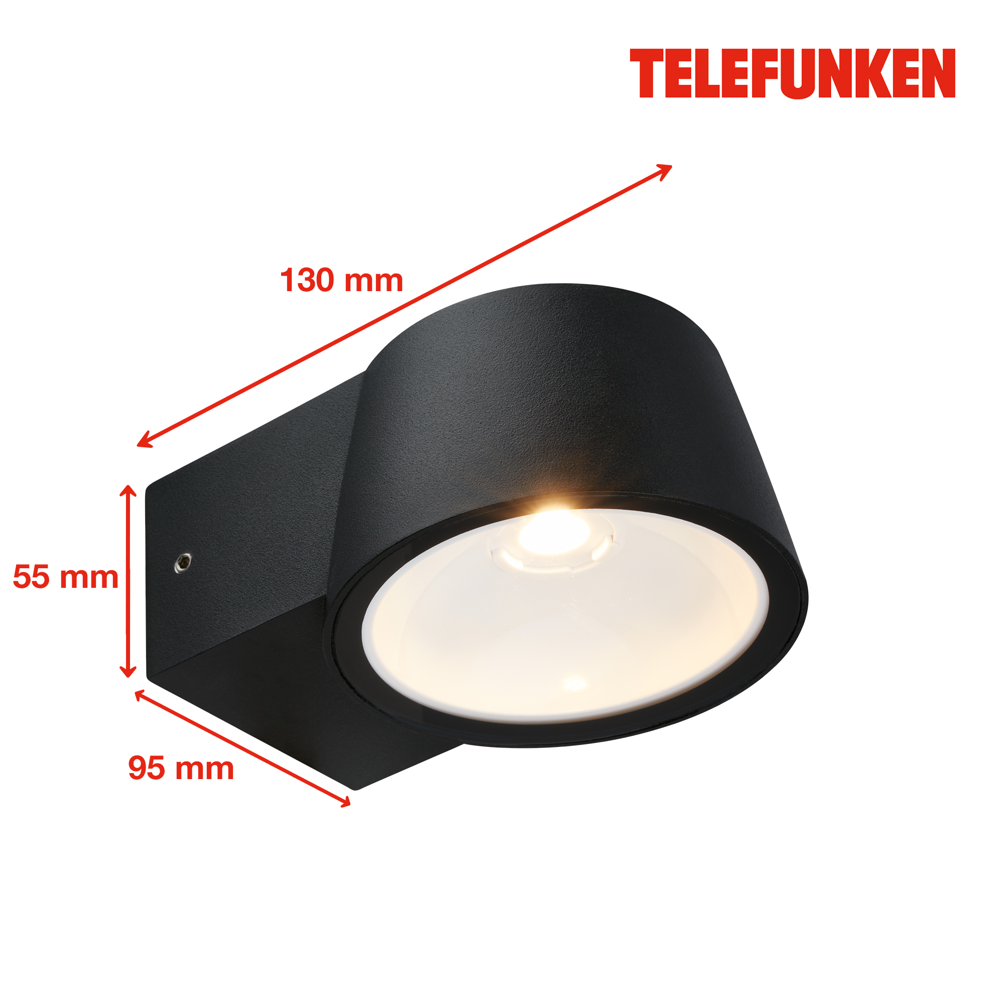 LED-Außenwandleuchte schwarz 13 x 5,5 x 9,5 cm