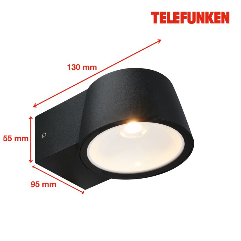 LED-Außenwandleuchte schwarz 13 x 5,5 x 9,5 cm