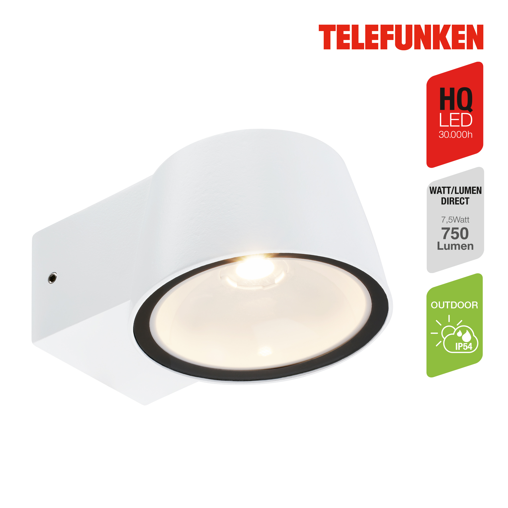 LED-Außenwandleuchte mattweiß 9,5 x 5,5 x 13 cm