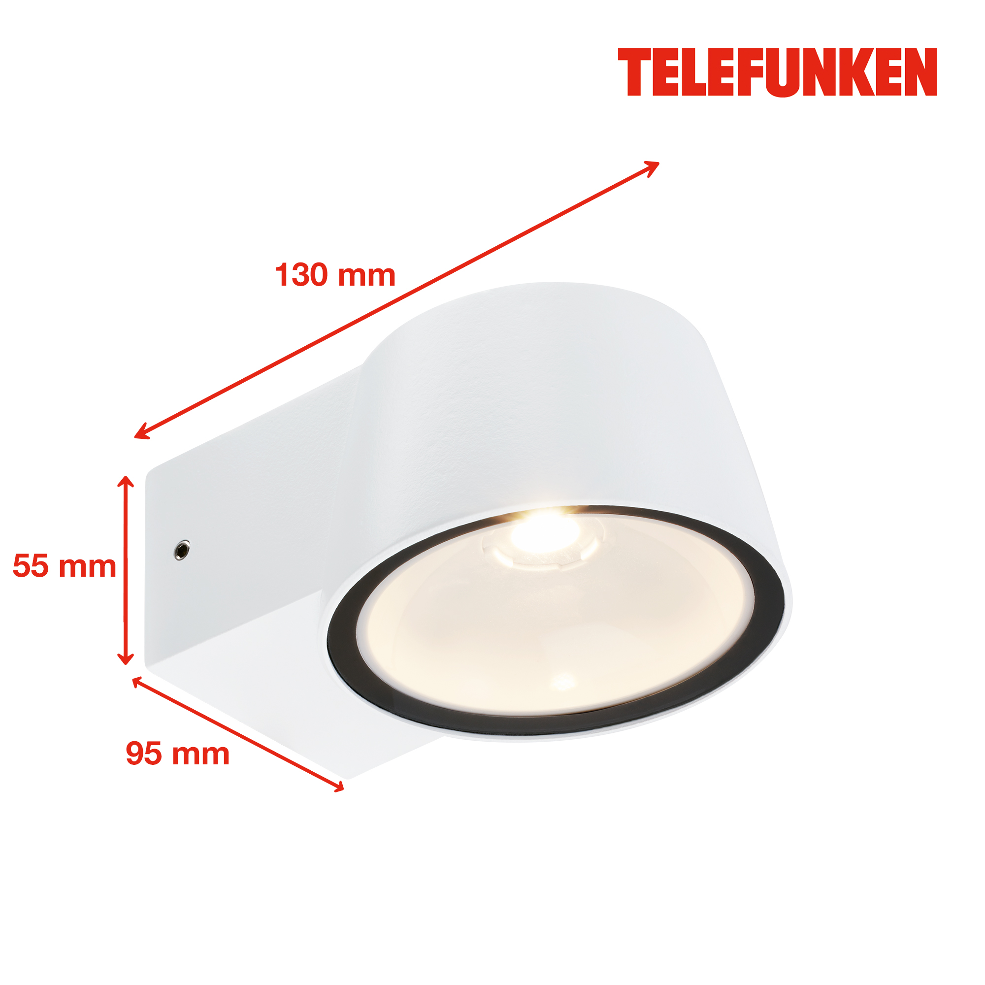 LED-Außenwandleuchte mattweiß 9,5 x 5,5 x 13 cm