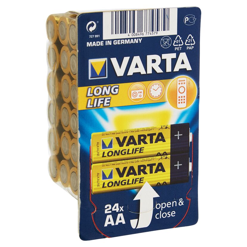 24 Varta Longlife AA Batterien in einer Verpackung