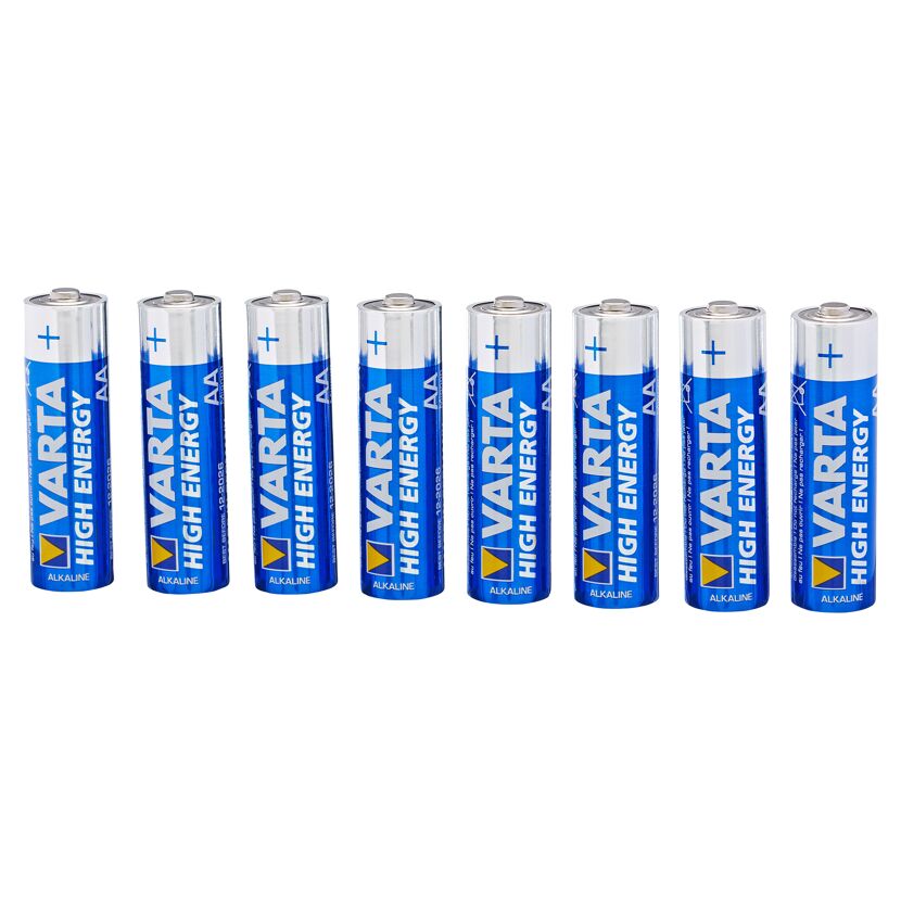 Acht Varta High Energy AA Batterien