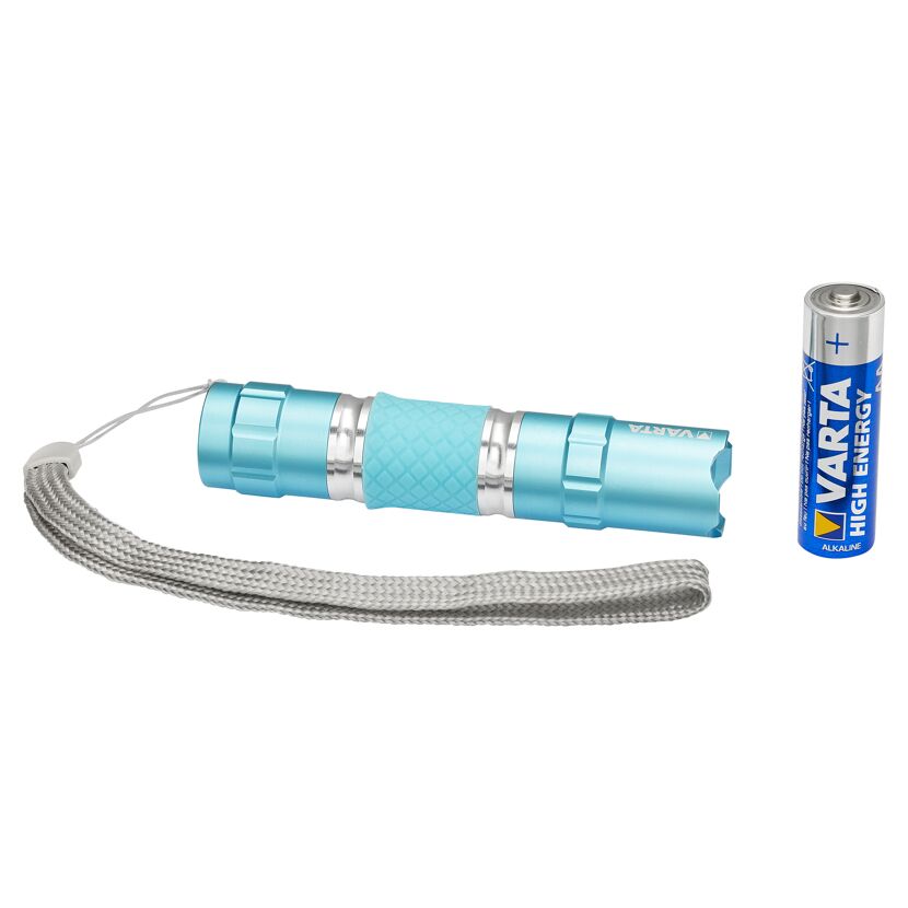 Blaue VARTA LED-Taschenlampe mit Batterie