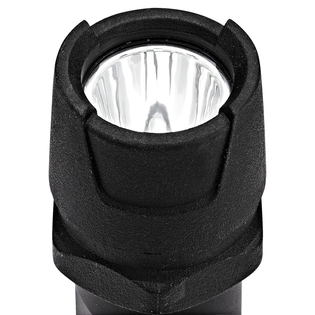 Nahaufnahme einer schwarzen Taschenlampe