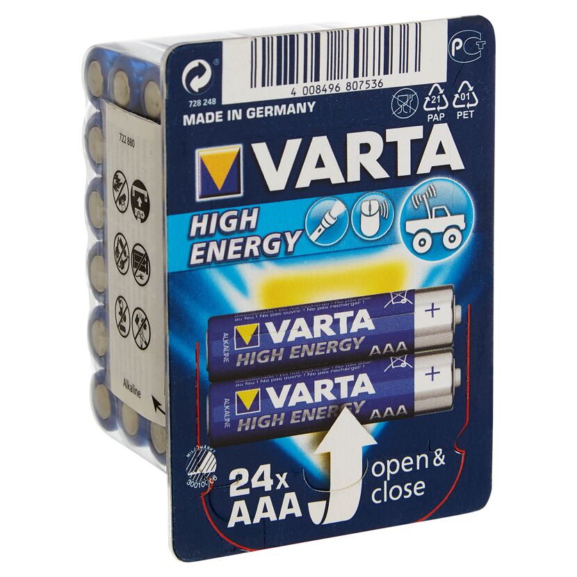 Varta High Energy Alkaline Batterien, 24 Stück AAA