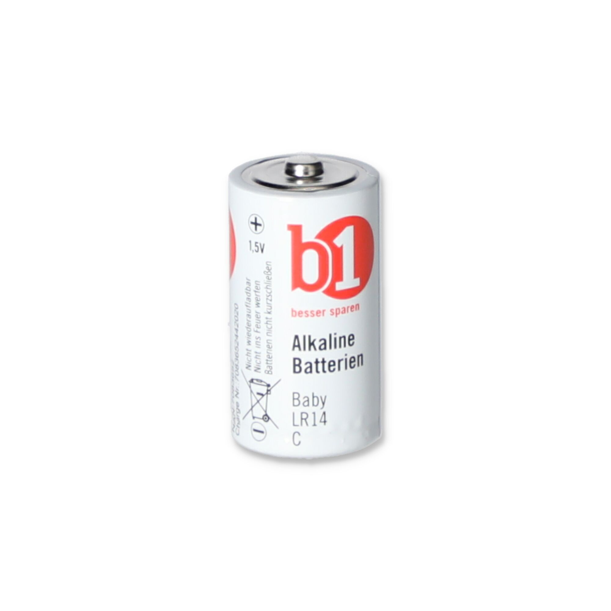Eine Baby-Batterie der Größe C von b1.