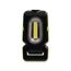 Schwarze LED Minileuchte mit grünem Rand und Halteclip.