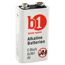 Eine 9V Blockbatterie der Marke b1.