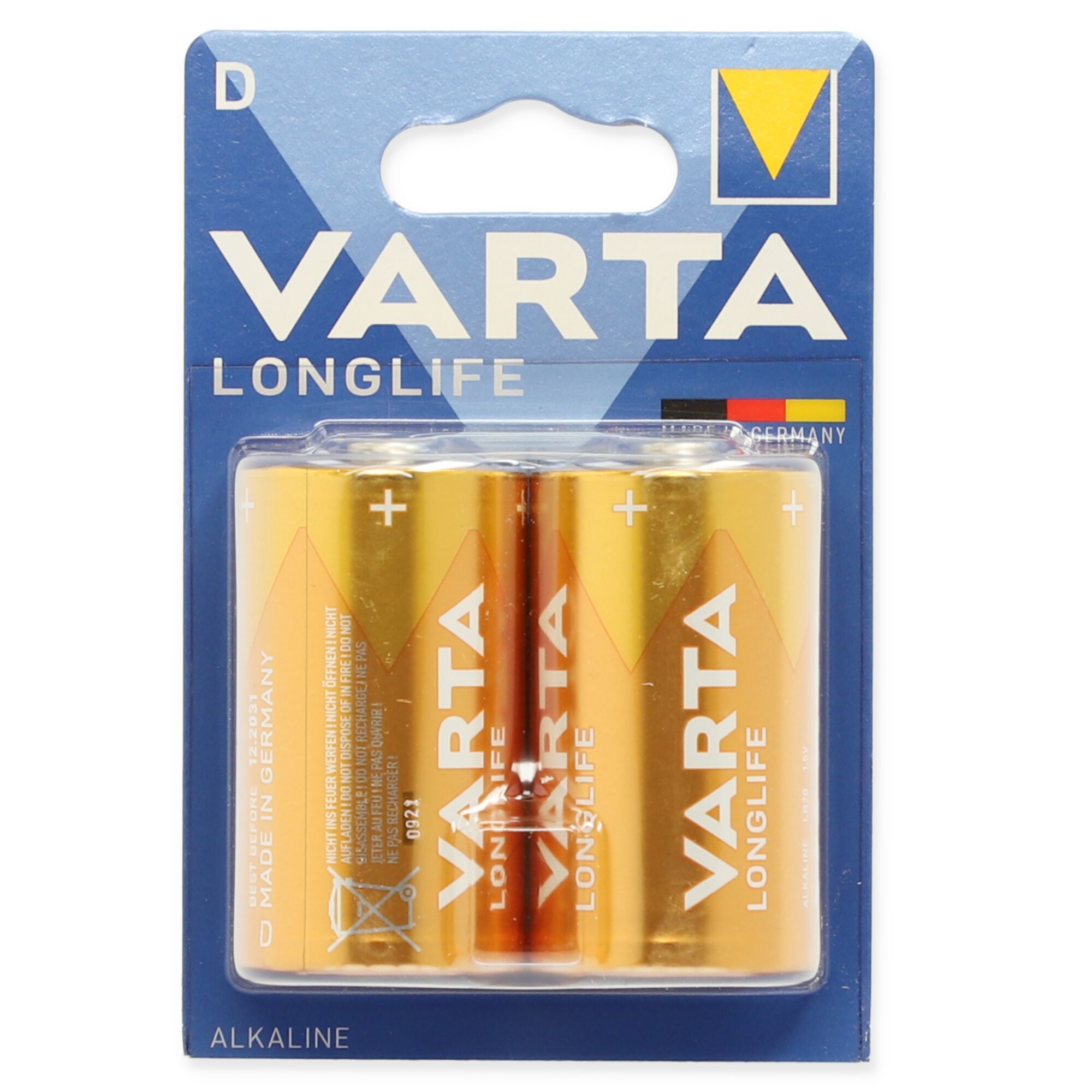 Zwei Varta Longlife Alkaline Batterien Typ D