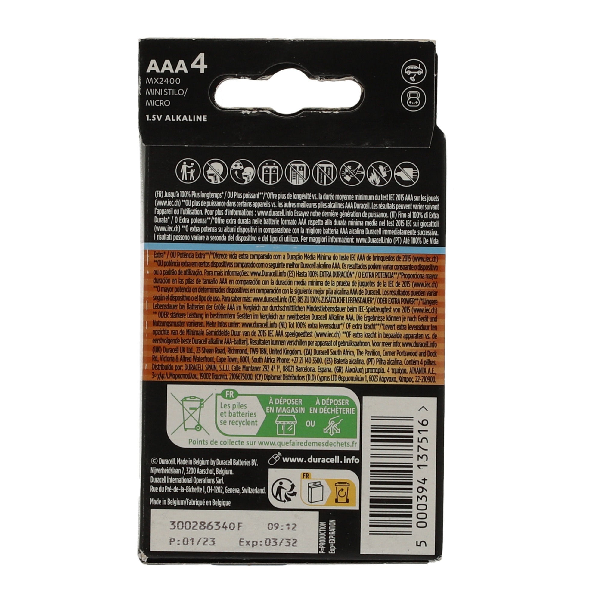 Batterie Optimum 1,5 V AAA LR03 4 Stück