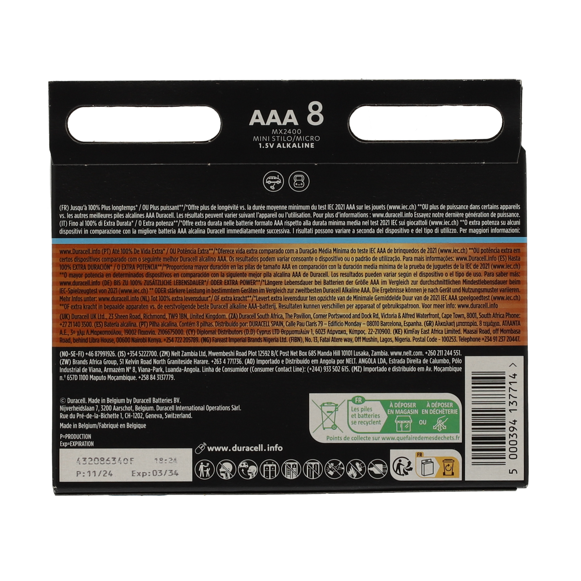 Batterie Optimum 1,5 V AAA LR03 8 Stück