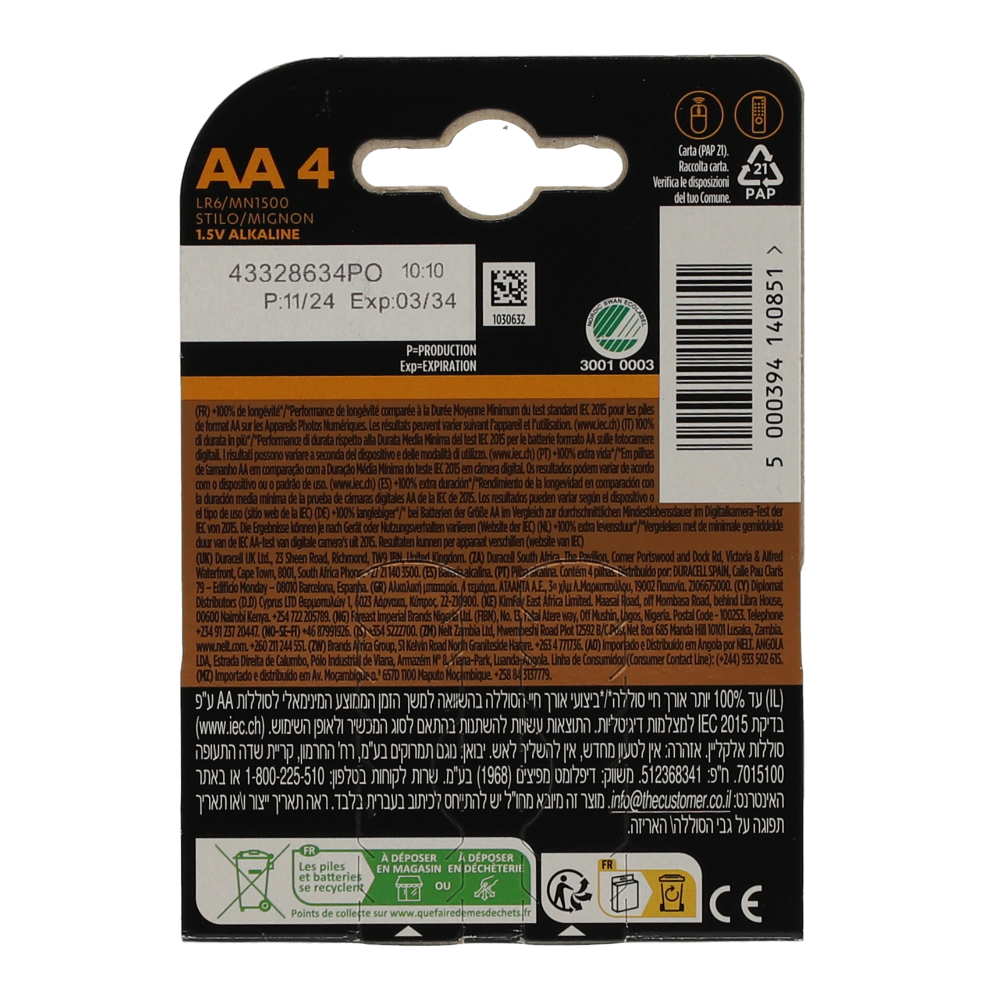 Batterie Plus Power 1,5 V AA LR6 4 Stück