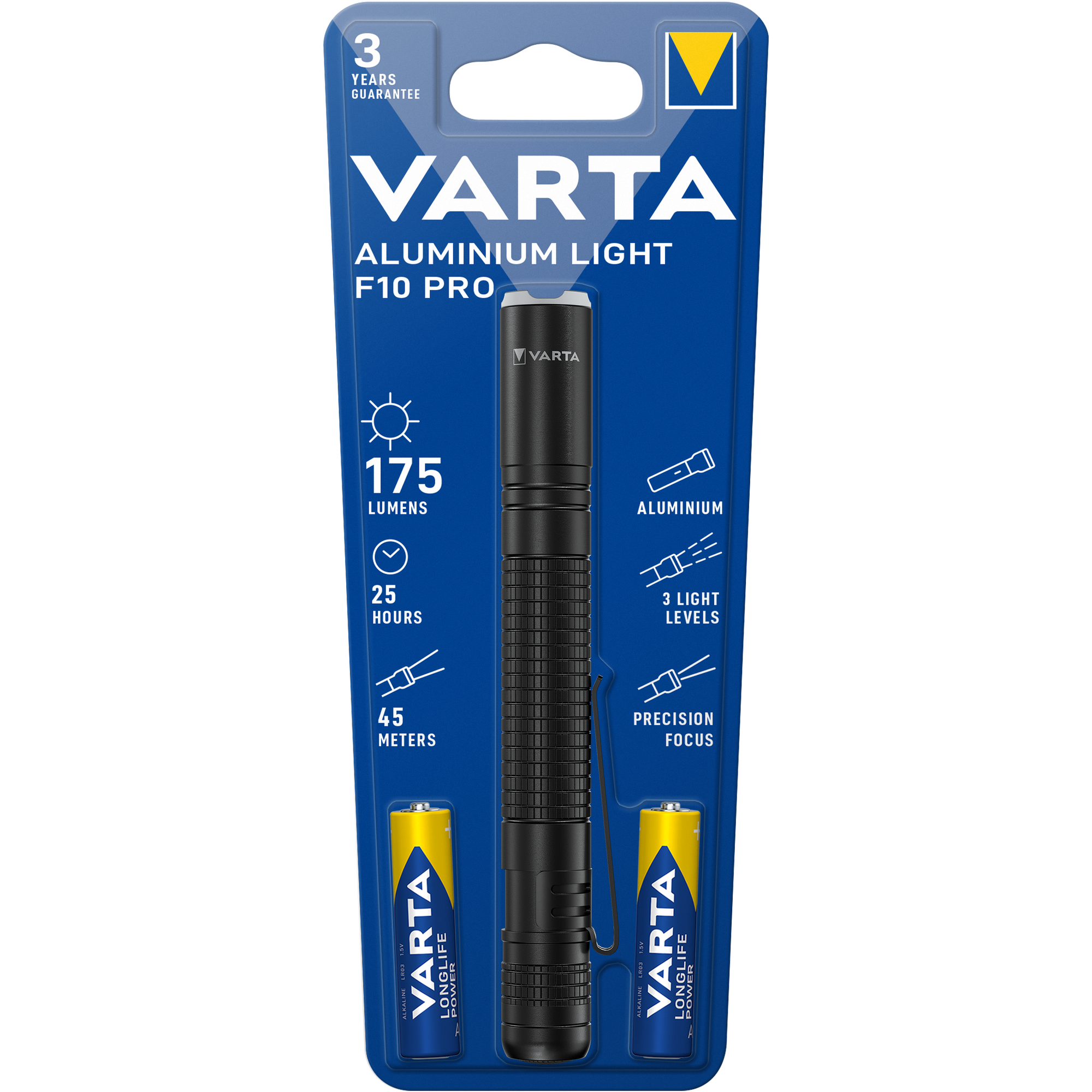 LED-Taschenlampe 'F10 Pro' schwarz 150 lm