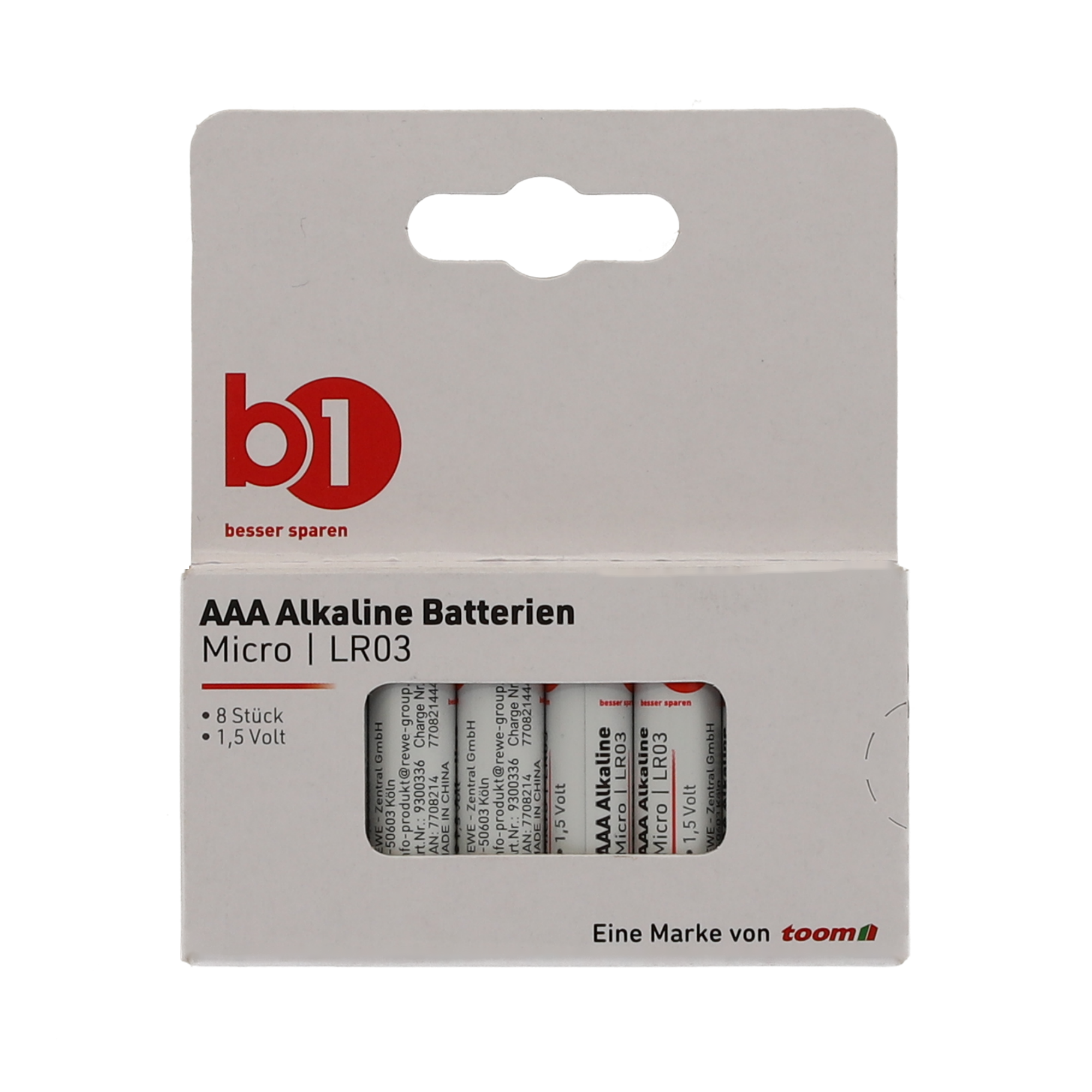 Micro-Batterie 1,5 V AAA LR03 8 Stück