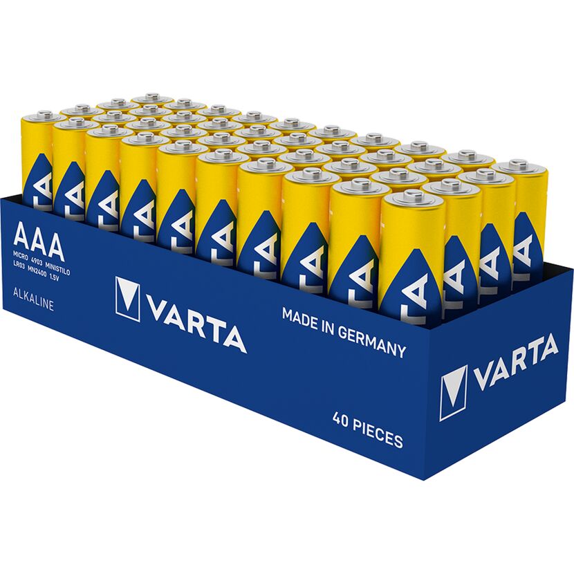 40 Varta AAA Alkaline Batterien in Verpackung
