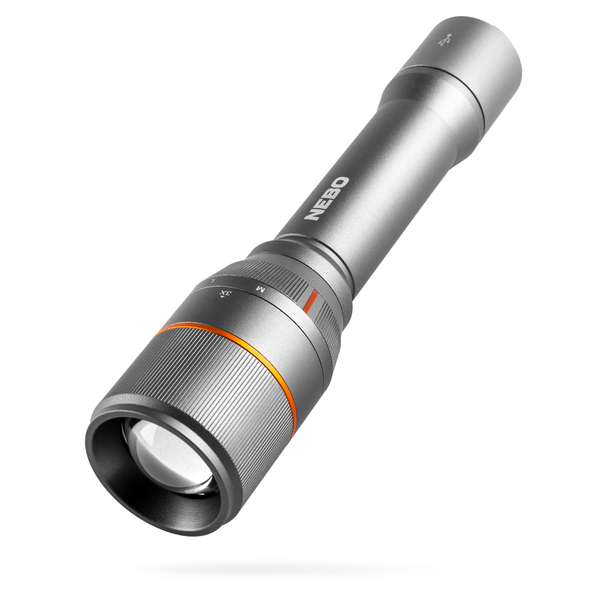Akku-LED-Taschenlampe 'Davinci 3500' silbergrau 4 Leuchtmodi + product picture