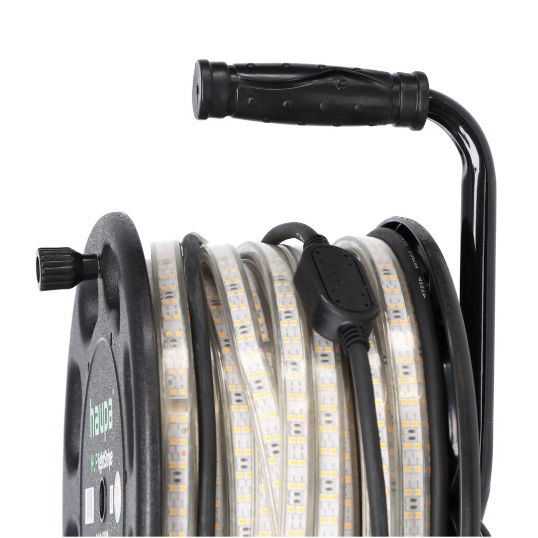 LED-Lichtband auf Kabeltrommel