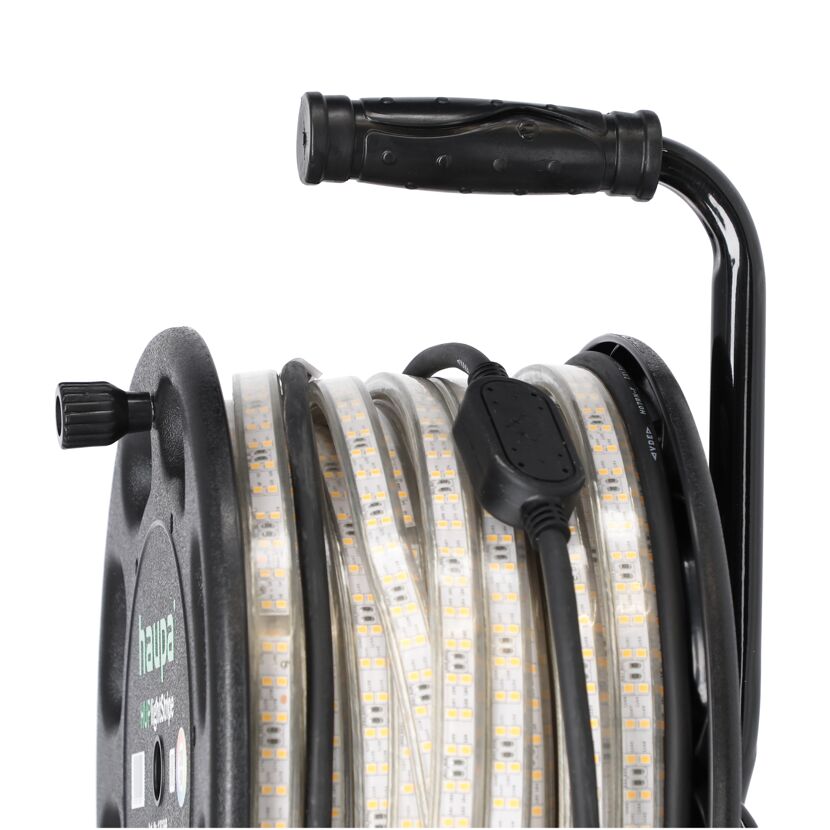 LED-Lichtband auf Kabeltrommel