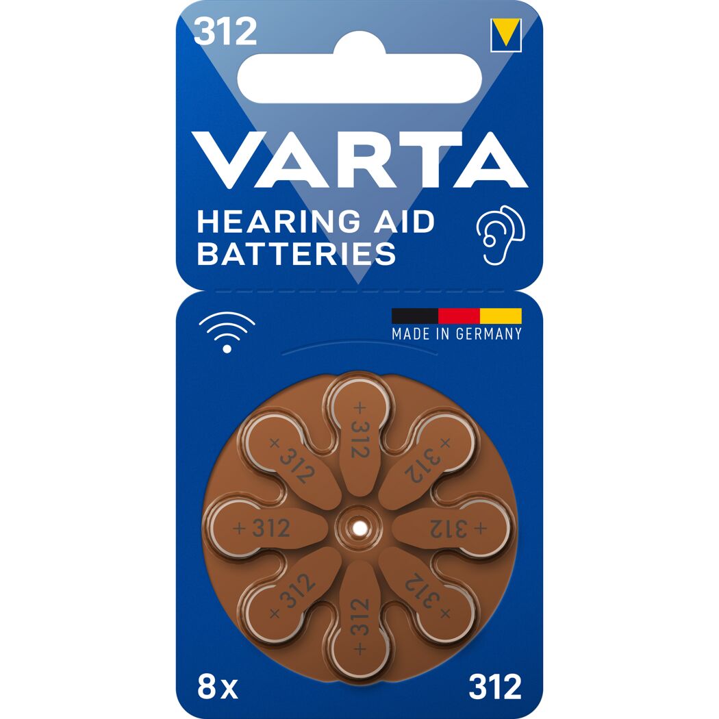 VARTA Hörgerätebatterien Typ 312, 8er Pack