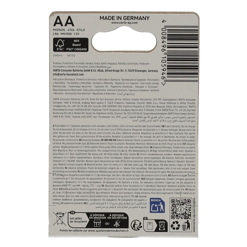Batterie Max Tech 1,5 V AA LR6 4 Stück