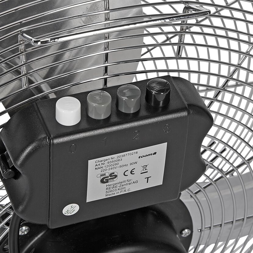 Ventilator chromfarben, 42 cm