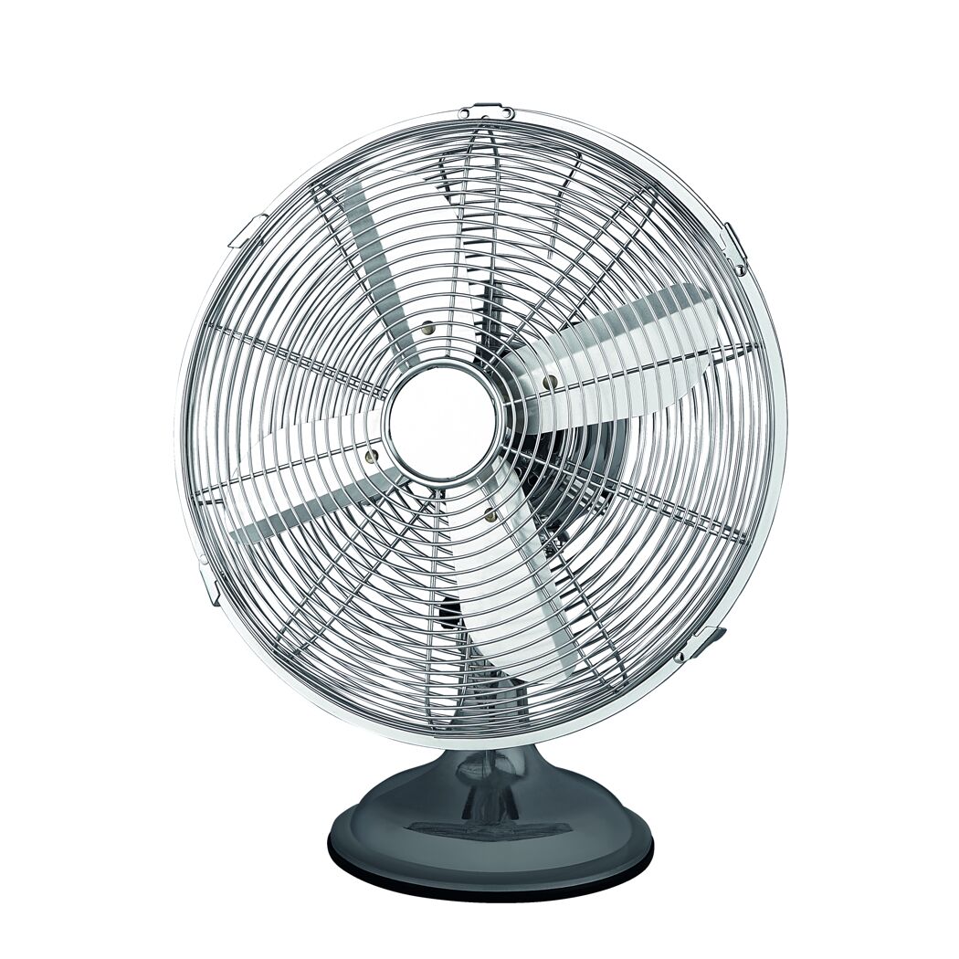 Chromfarbener Tischventilator