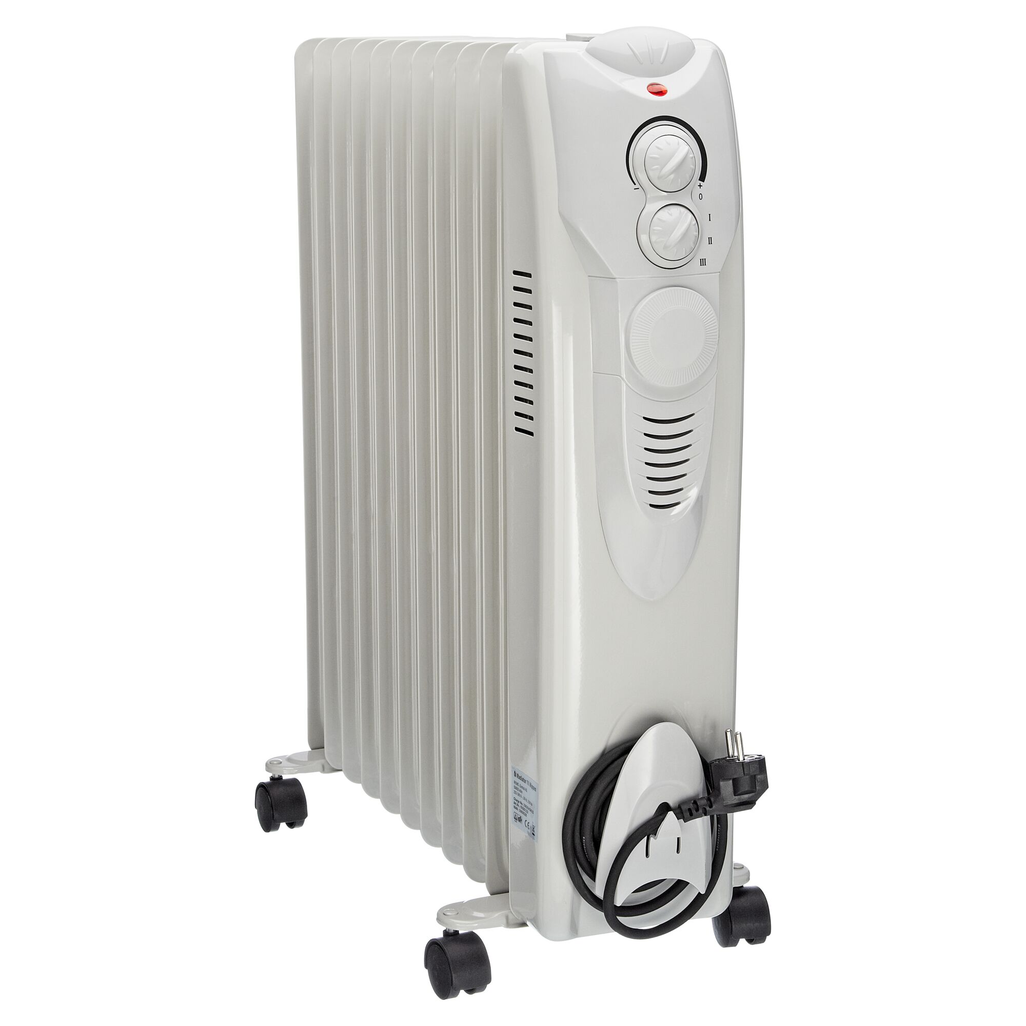 Weißer Ölradiator mit 11 Rippen