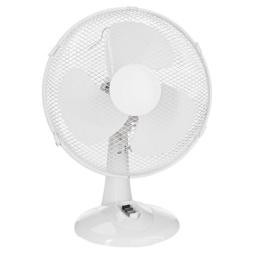 Weißer Tischventilator mit drei Flügeln