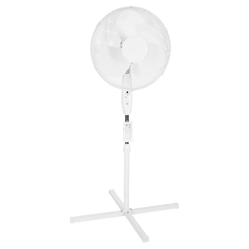 Weißer Standventilator mit Fernbedienung