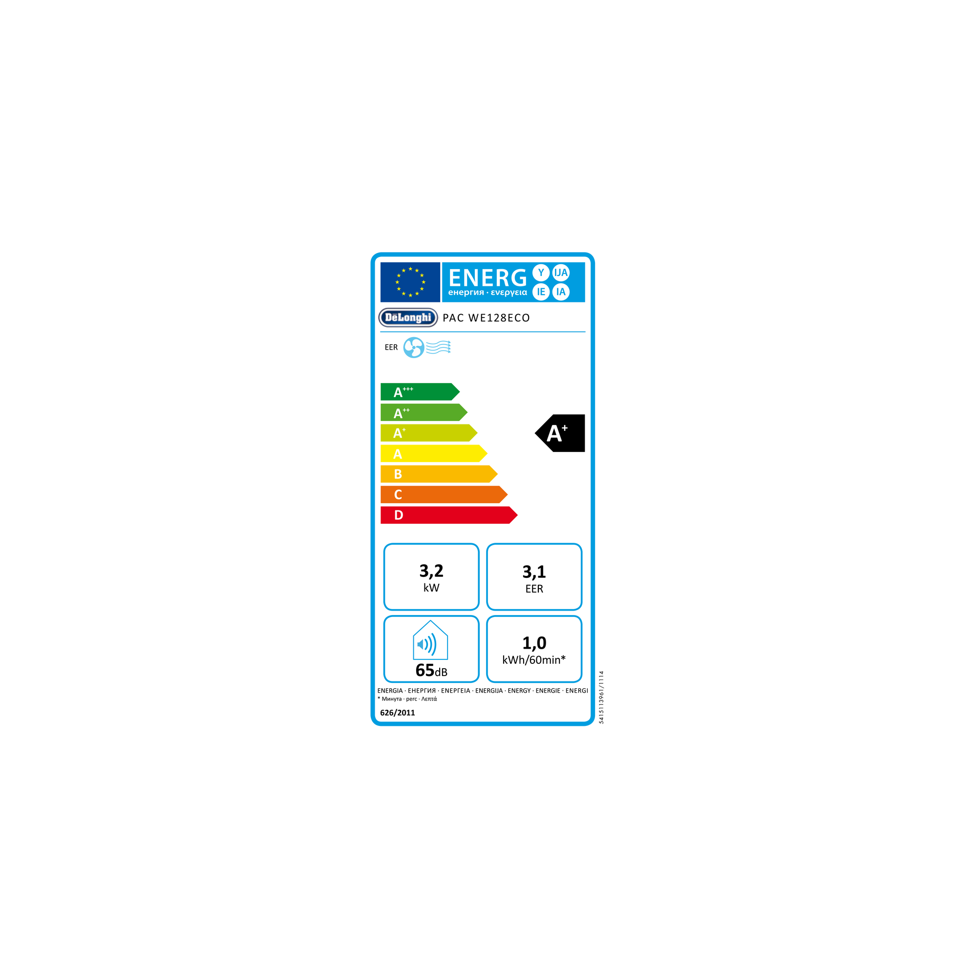 Mobiles Klimagerät 'PAC WE128ECO Silent' 12000 BTU/h blau + product picture