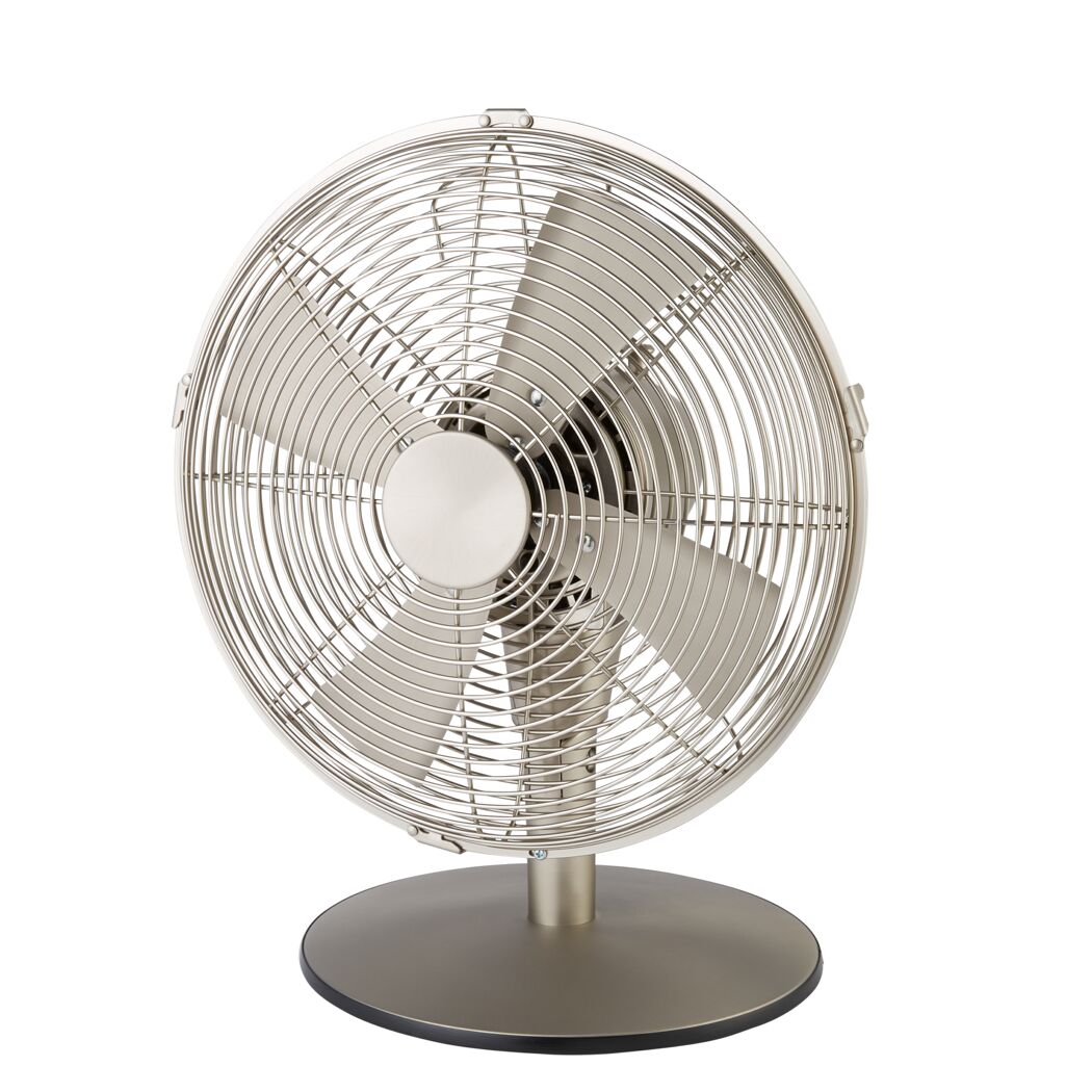 Chromfarbener Tischventilator