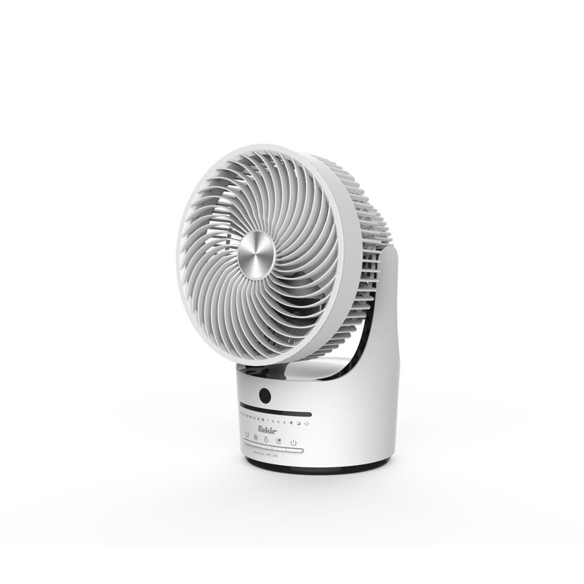 Weißer Tischventilator von Fakir.