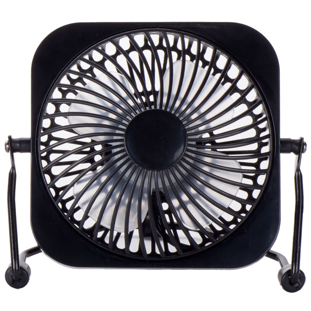 Schwarzer USB-Ventilator mit Standfuß